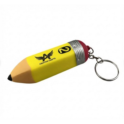 Classic Pencil PU Foam Stress Reliever Keychain
